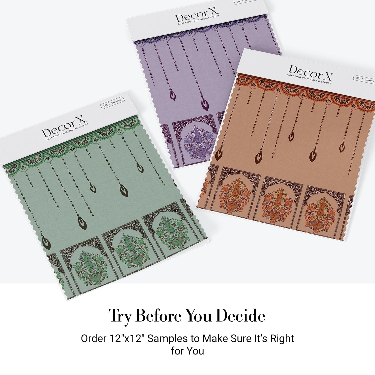 Ornate hanging beaded border with emerald leaf pendants in traditional Mughal architectural style - view 19 - final all-groups samples