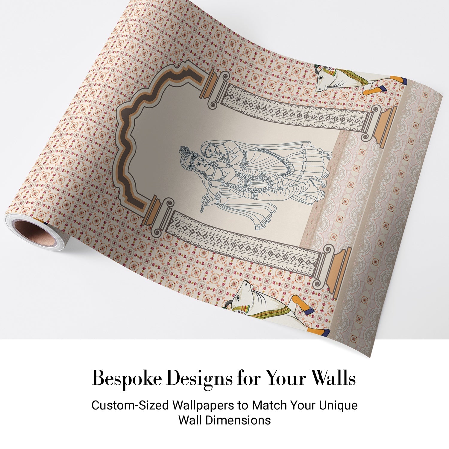 Traditional Indian arch with geometric lattice background and tropical plants in modern setting - view 4 - final