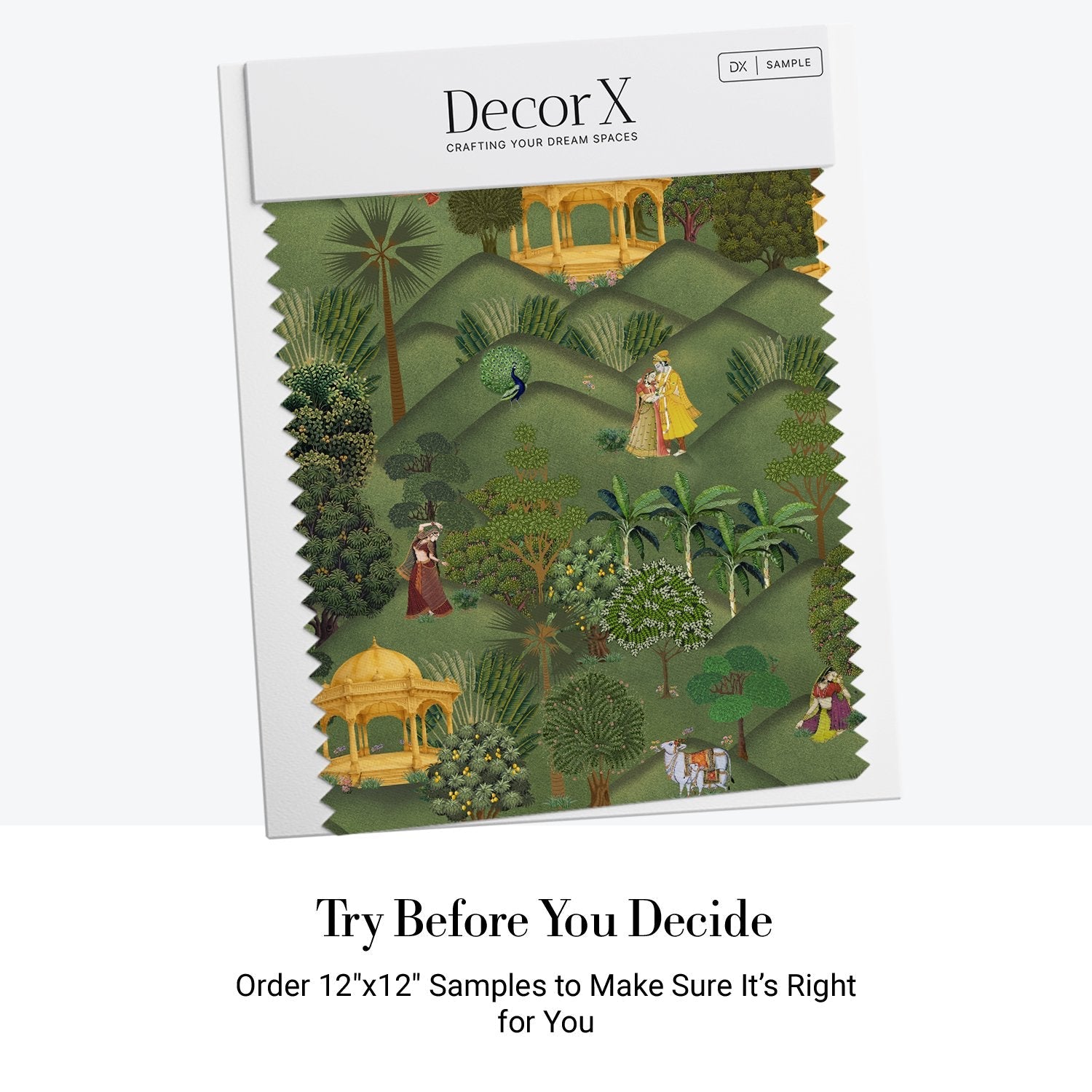 Traditional Mughal garden scene with golden pavilions and lush greenery in pastoral setting - view 8 - final all-groups samples