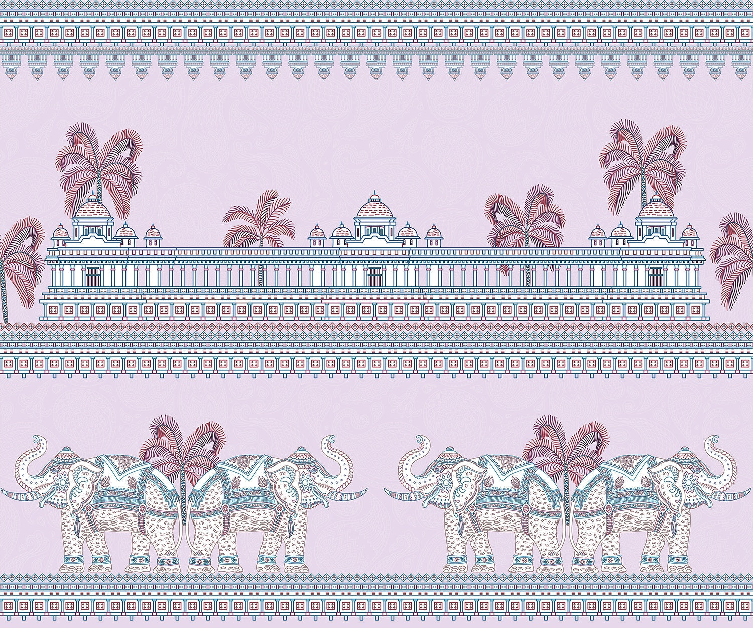 "Elephant parade architectural delight in lea - "royal" wallpaper mural-inequal final"