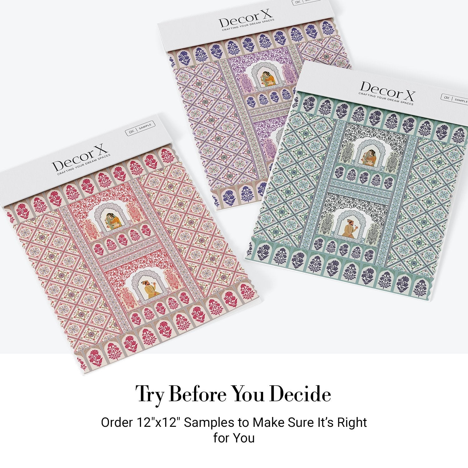 Pink and white traditional Indian palace arches with geometric diamond patterns and floral motifs - view 18 - final all-groups samples