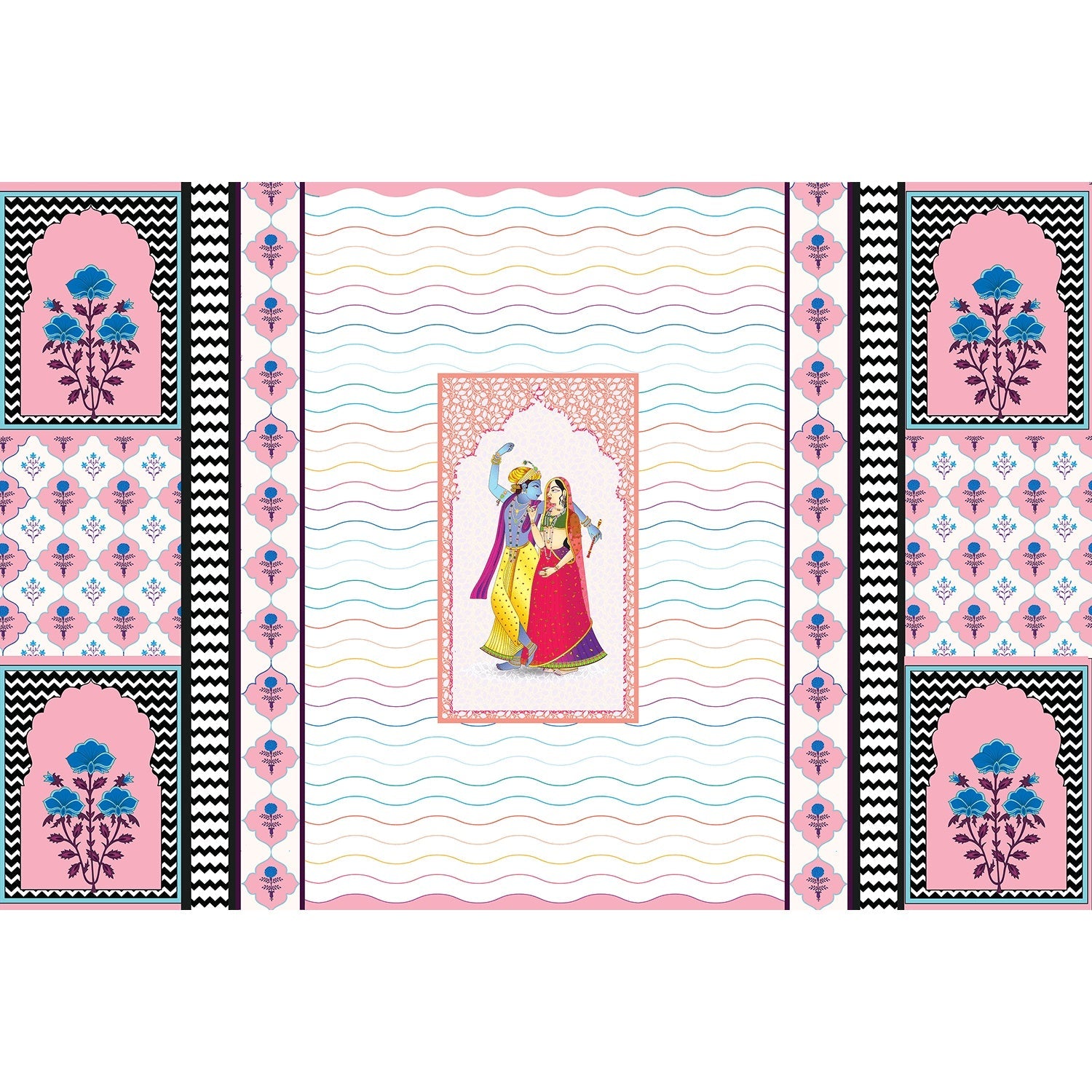 Radha-Krishna divine love lea - "religion" wallpaper mural-equal final