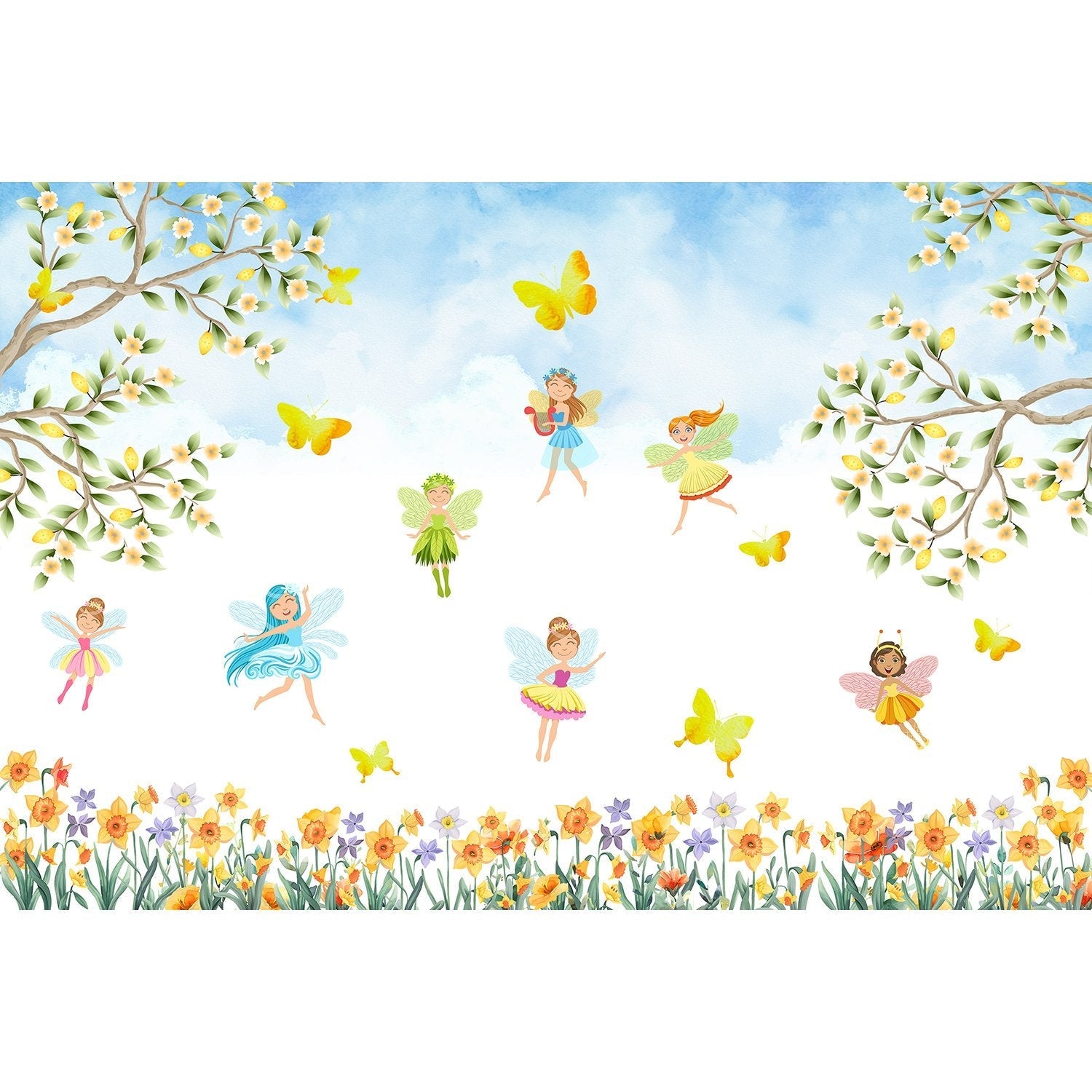 Fairy garden delight in lea - kids wallpaper mural-equal final