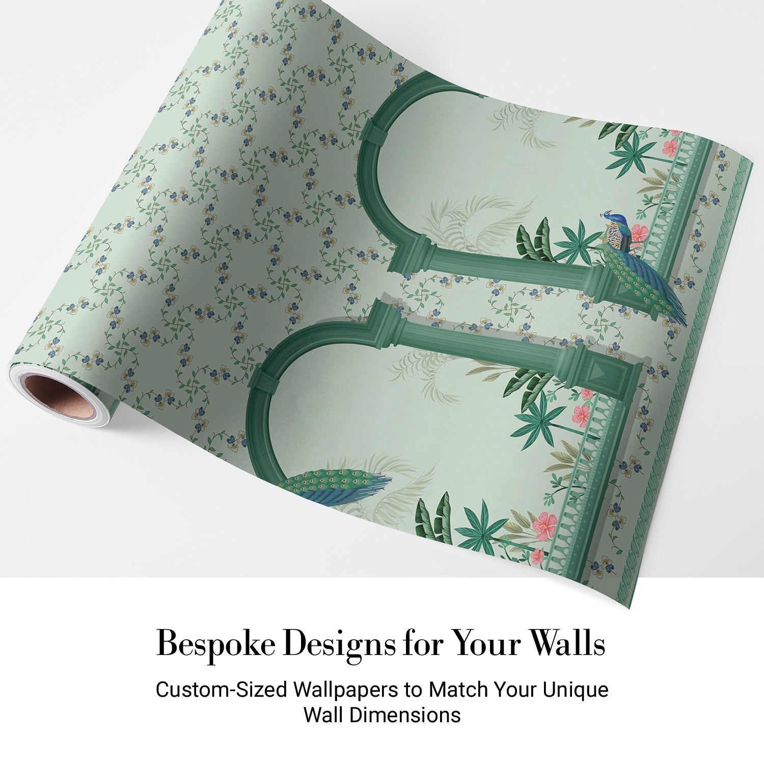 Vintage mint green arches with hummingbirds and floral vines create elegant tropical sanctuary - view 4 - final