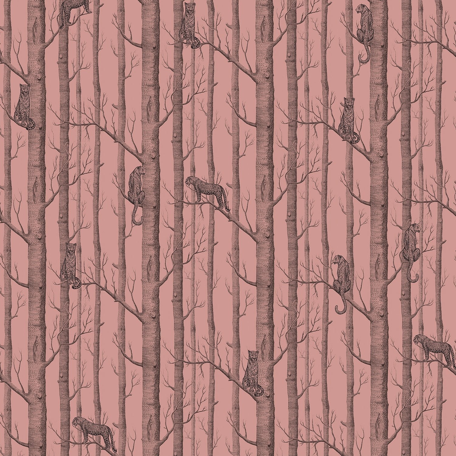 Serene woodland scene with silver birch trees on sage green background, modern Scandinavian style - view 18 - final