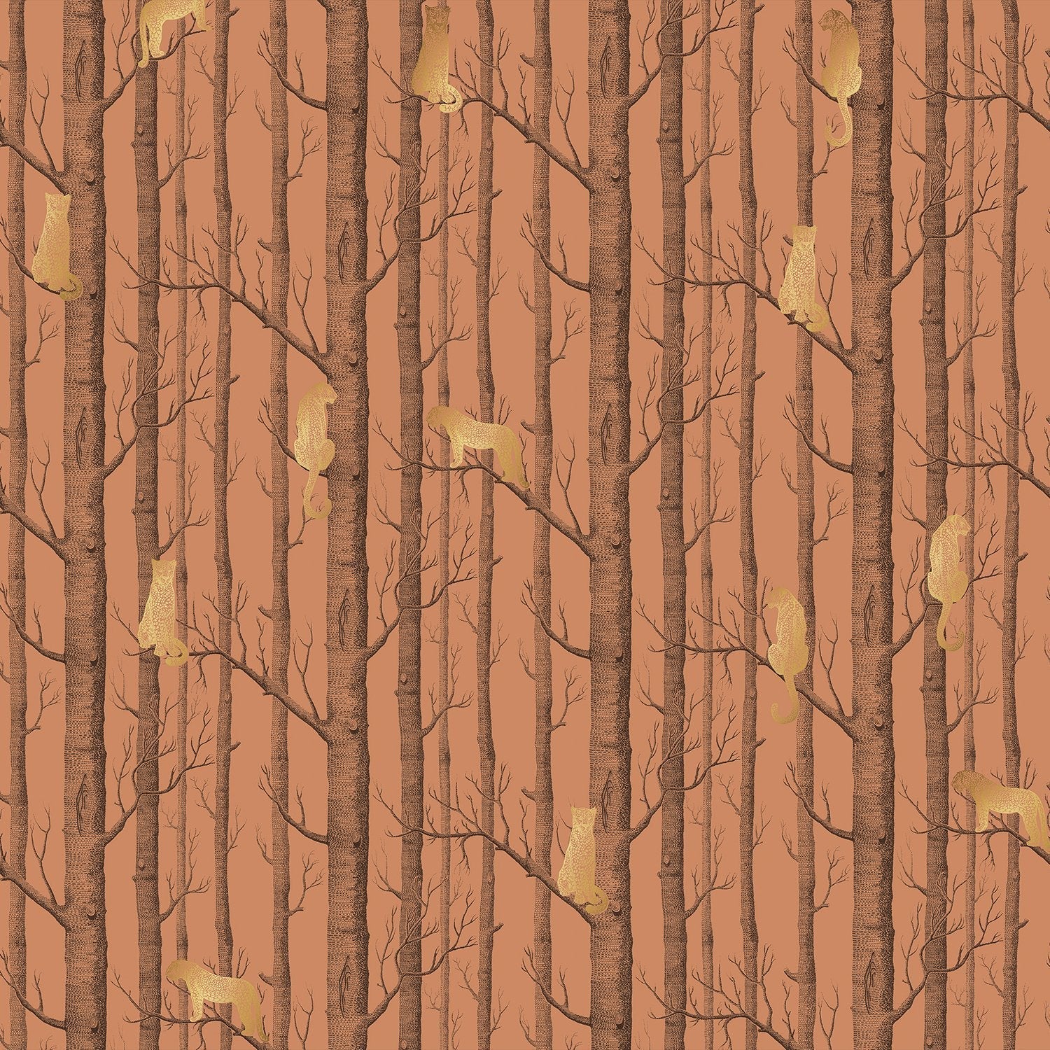 Serene woodland scene with silver birch trees on sage green background, modern Scandinavian style - view 26 - final