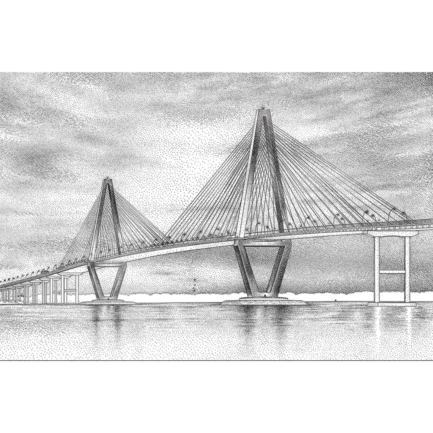 Modern bridge architectural design in lea - "art" wallpaper mural-equal final