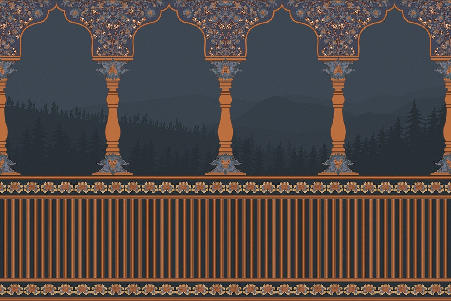 "Ornate pillar architecture lea - "royal" wallpaper mural-inequal final"
