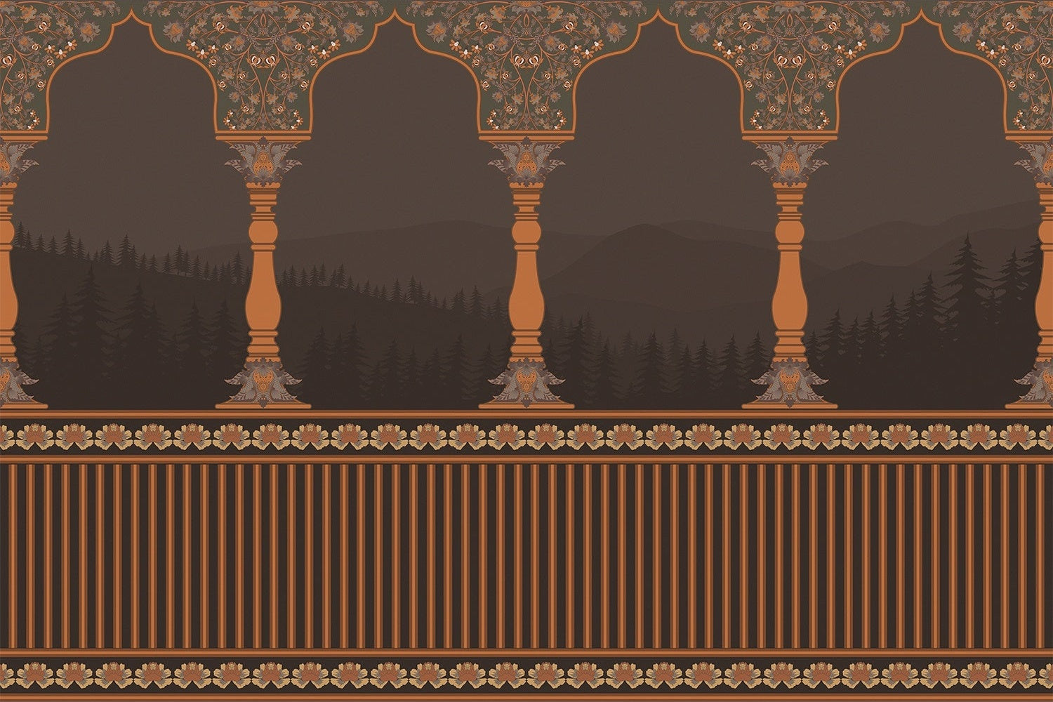 "Ornate pillar architecture lea - "royal" wallpaper mural-inequal final"