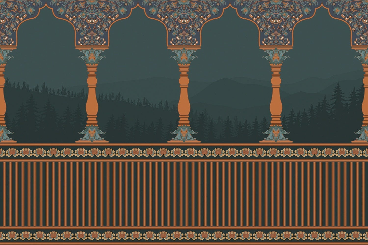 "Ornate pillar architecture lea - "royal" wallpaper mural-inequal final"