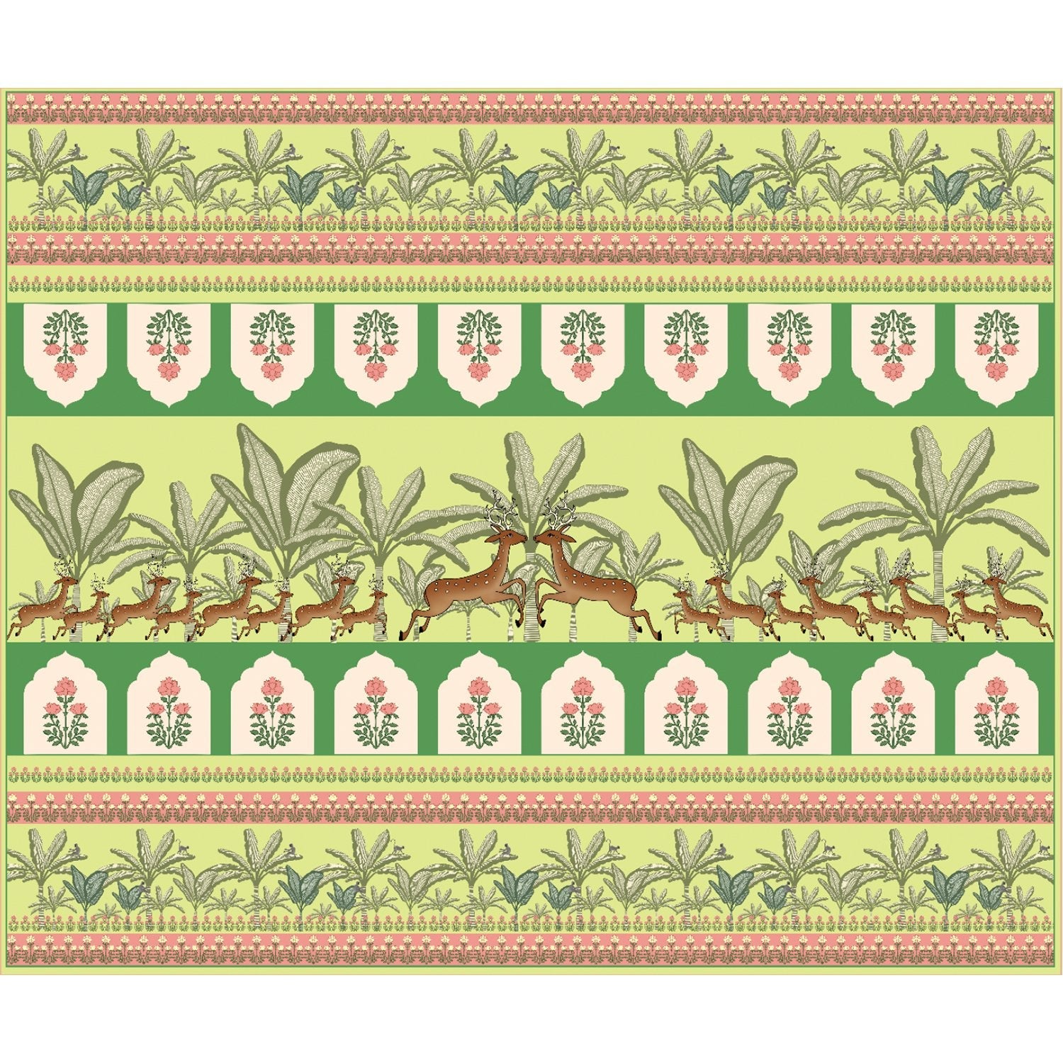 Graceful meadow deer flora wallpaper mural-equal final