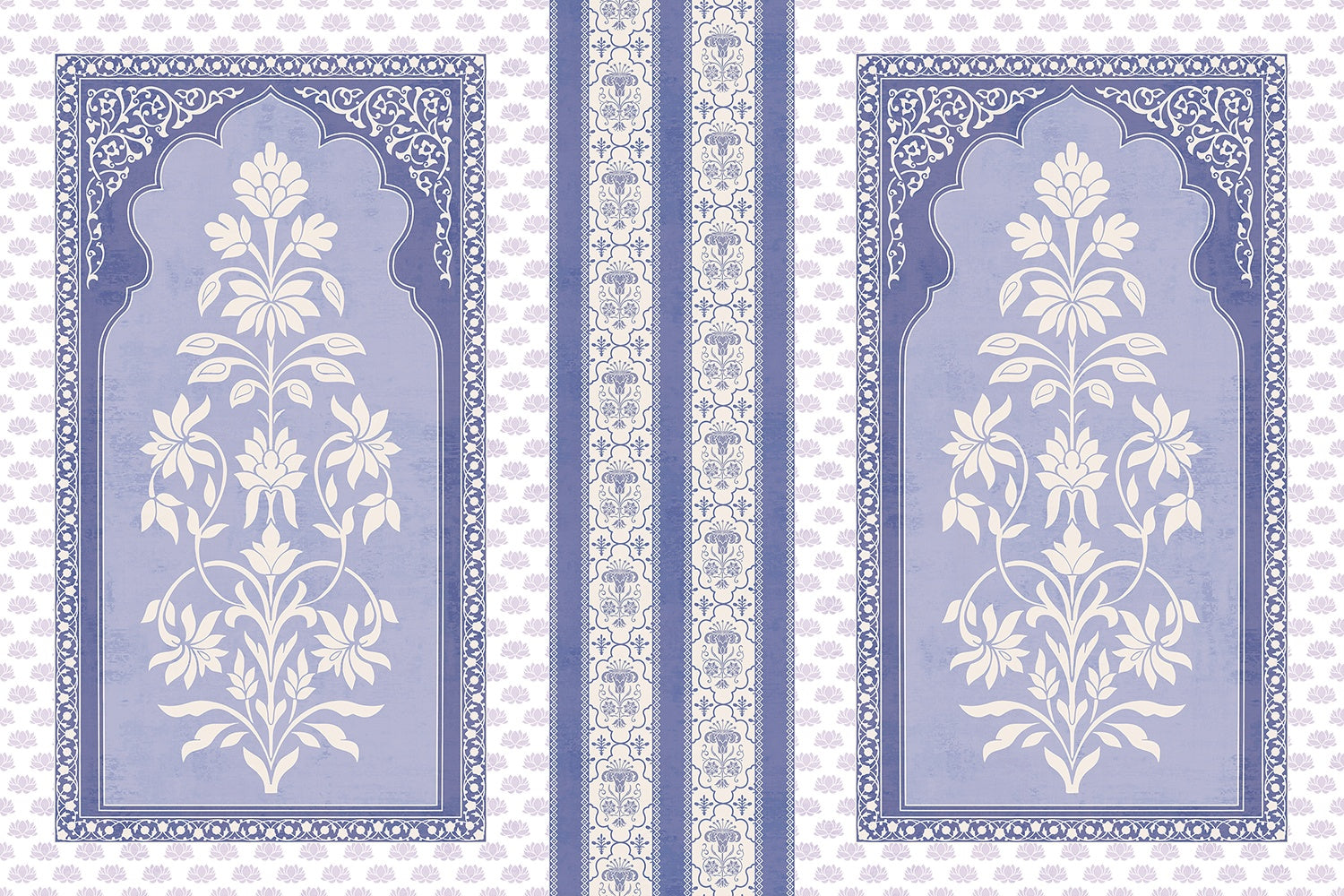 "Floral archway design in lea - mughal wallpaper mural-inequal final"