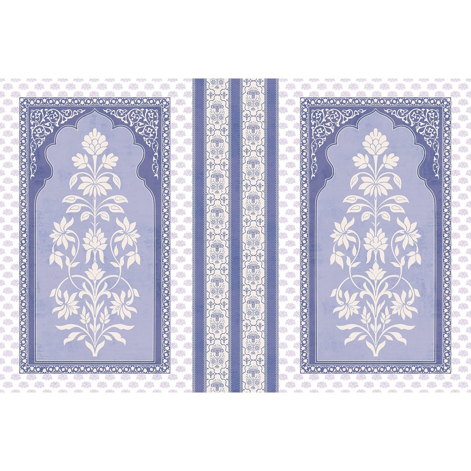 "Floral archway design in lea - mughal wallpaper mural-equal final"