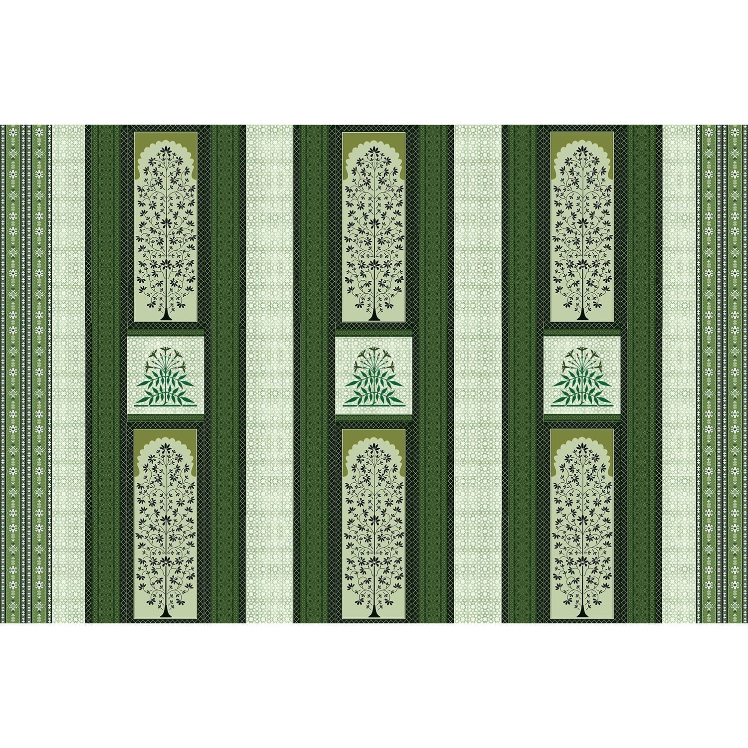 "Detailed damask pattern in lea - mughal wallpaper mural-equal final"