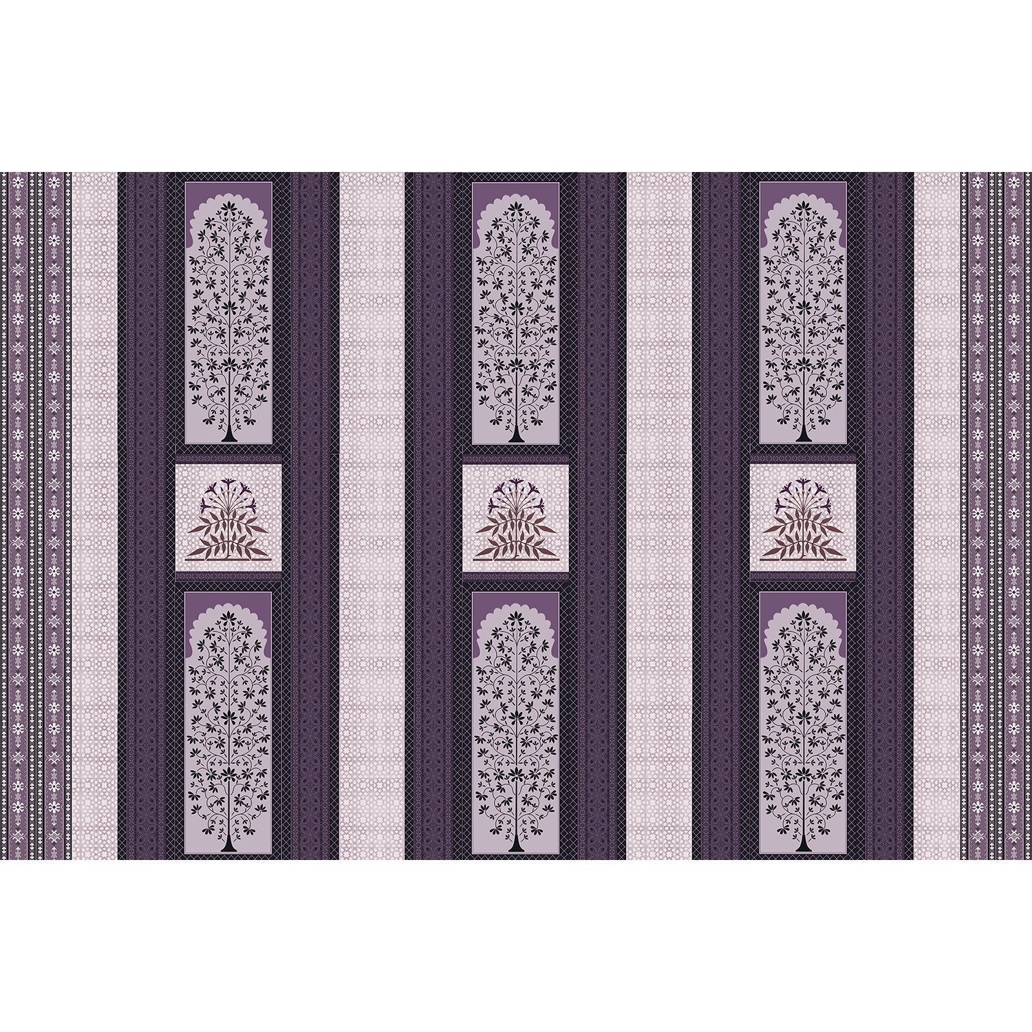 "Detailed damask pattern in lea - mughal wallpaper mural-equal final"