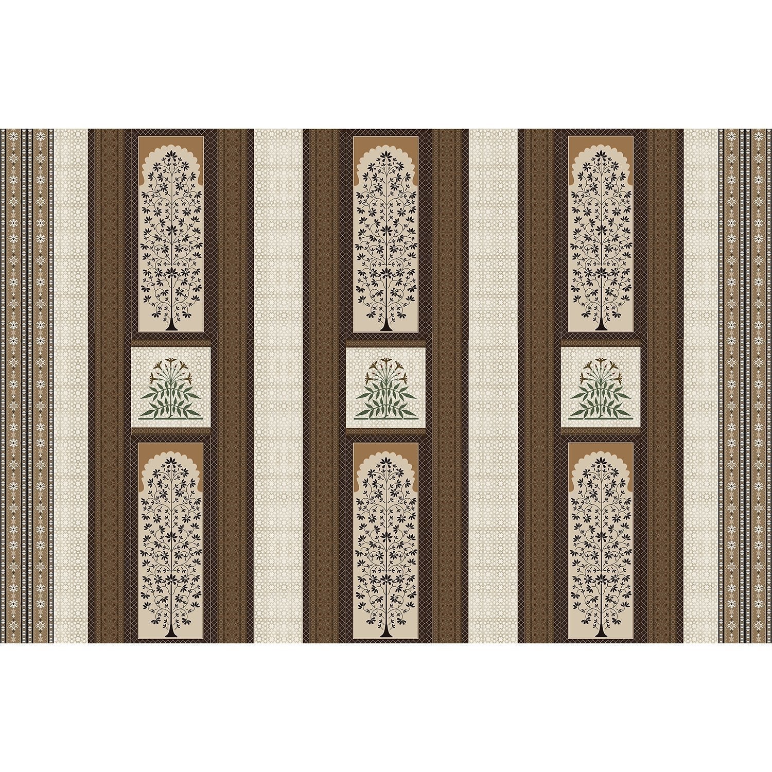 "Detailed damask pattern in lea - mughal wallpaper mural-equal final"