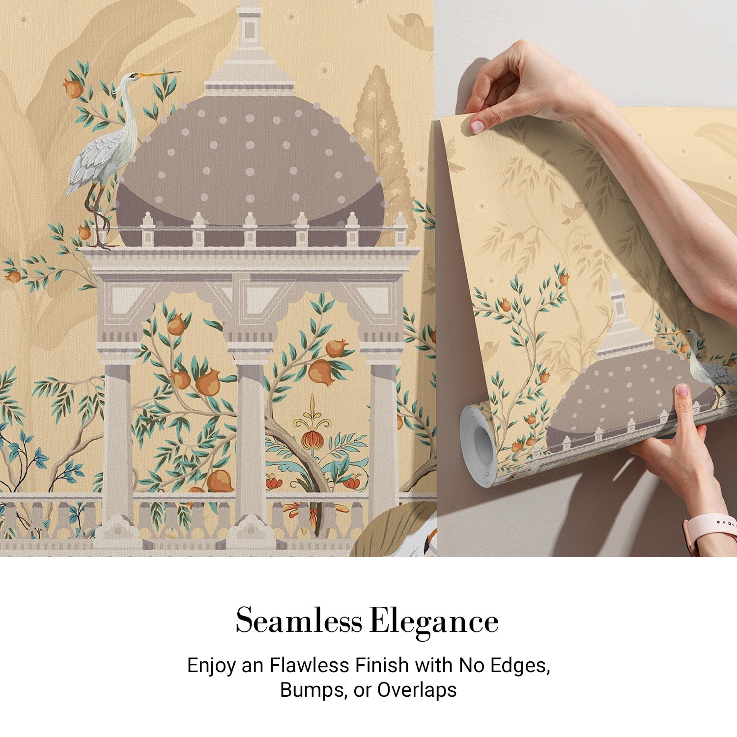 Elegant palace pavilions with domed architecture and horses amid botanical garden scenery - view 3 - final