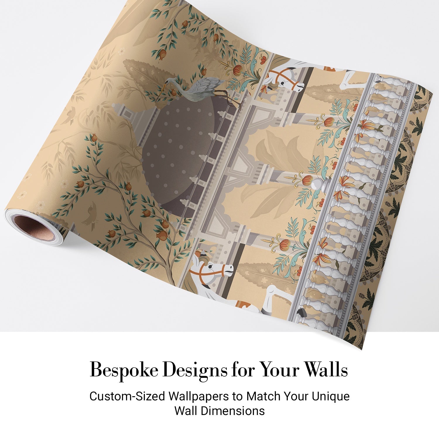 Elegant palace pavilions with domed architecture and horses amid botanical garden scenery - view 4 - final