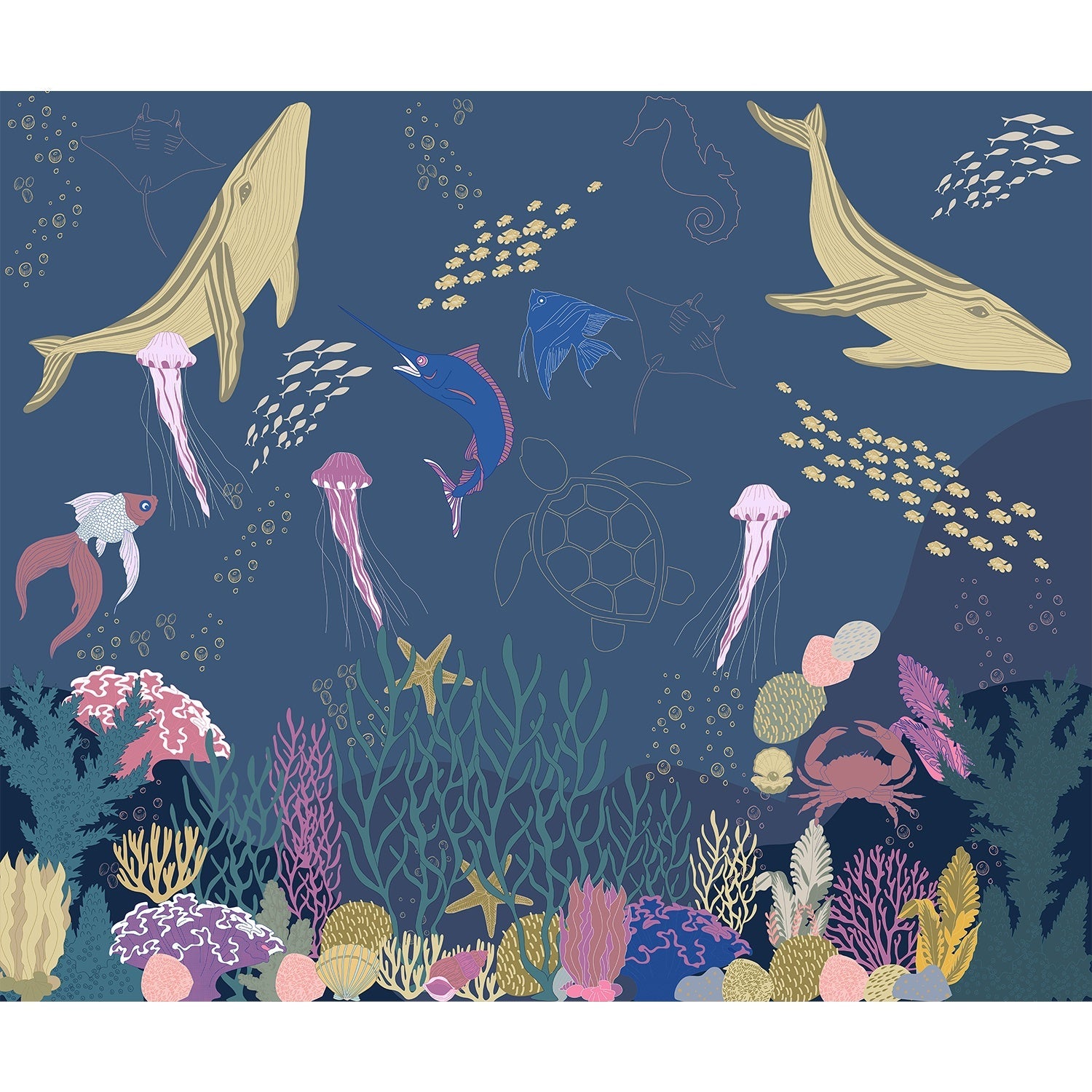 ["marine and ocean" wallpaper design in lea - mural-equal final