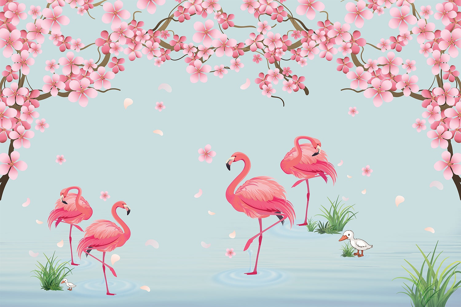 Serene lea fauna wallpaper mural-inequal final