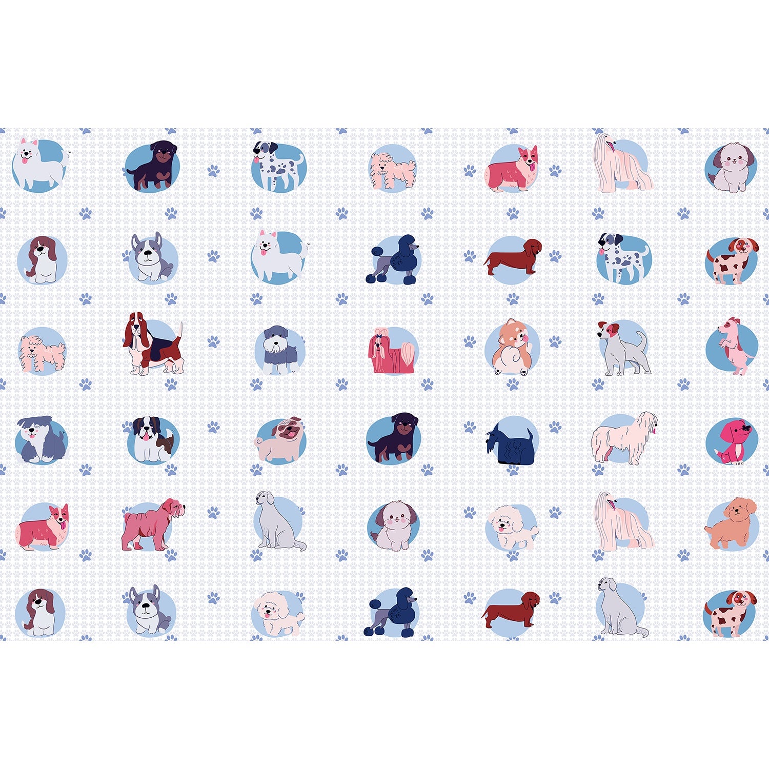 "Adorable dog motif in lea - kids wallpaper mural-equal final"