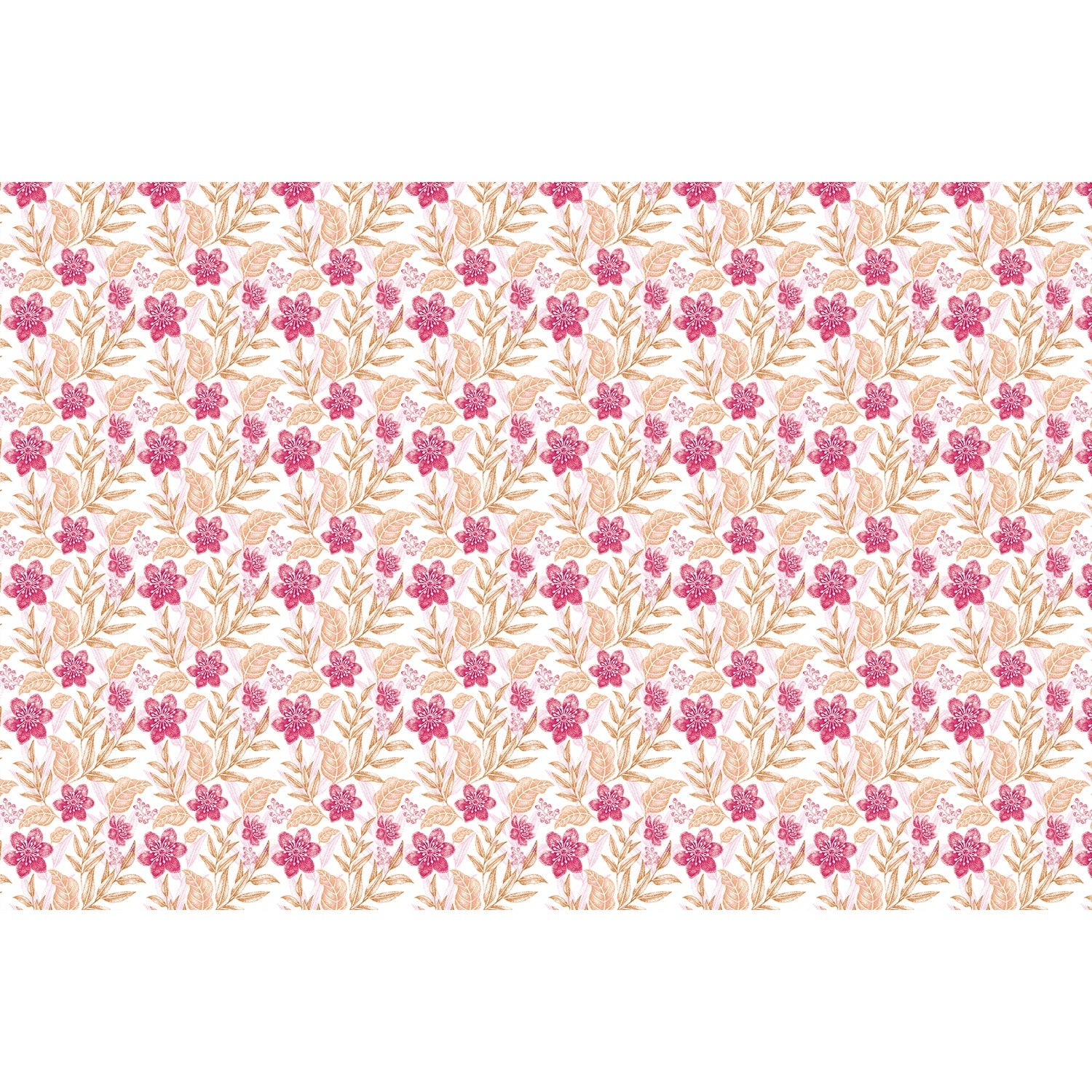 Delicate purple flowers with sage leaves create elegant repeating floral motif on white background - view 12 - final