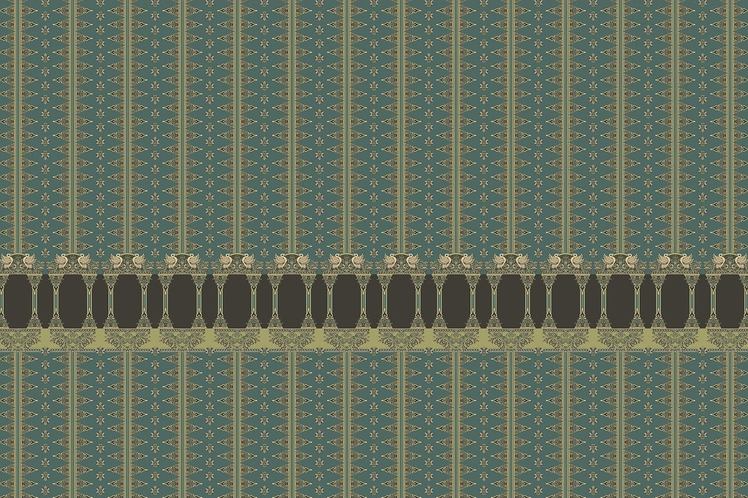 "Ornamental arches in lea - "motifs" wallpaper mural-inequal final"