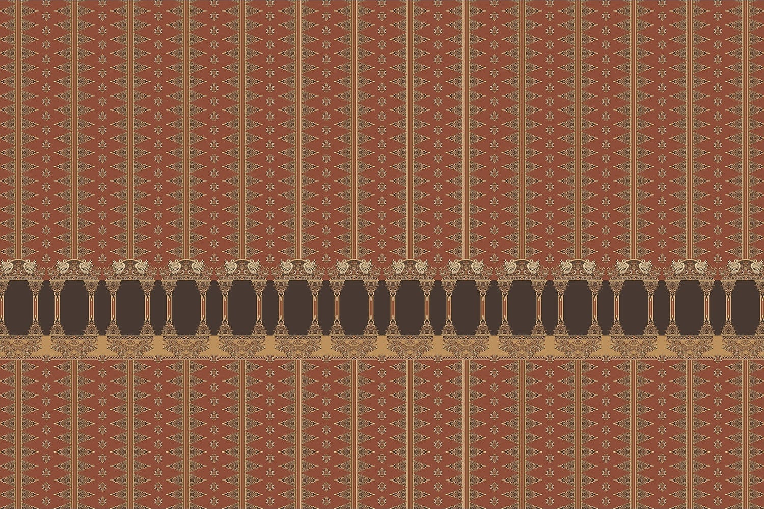 "Ornamental arches in lea - "motifs" wallpaper mural-inequal final"