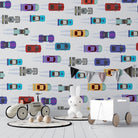 Colorful toy cars scattered on pink background creating playful repeating pattern for children - view 10 - final