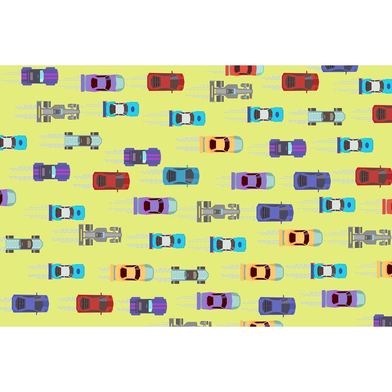 Racetrack road scene in lea - kids wallpaper mural-equal final