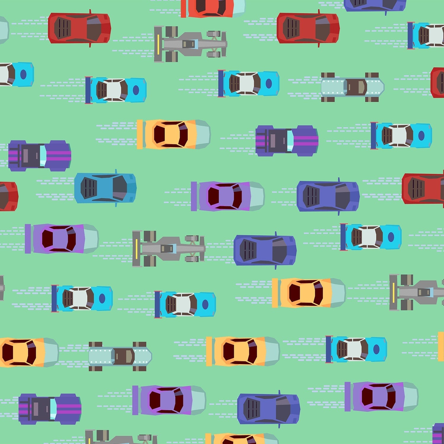 Colorful toy cars scattered on pink background creating playful repeating pattern for children - view 19 - final