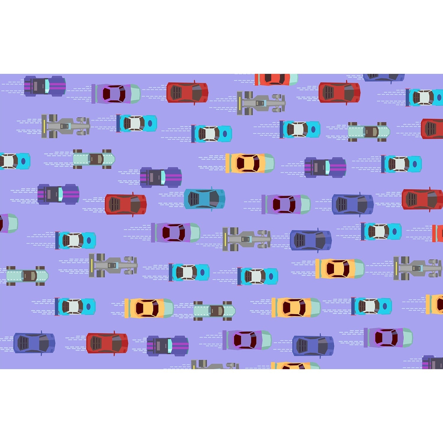 Racetrack road scene in lea - kids wallpaper mural-equal final