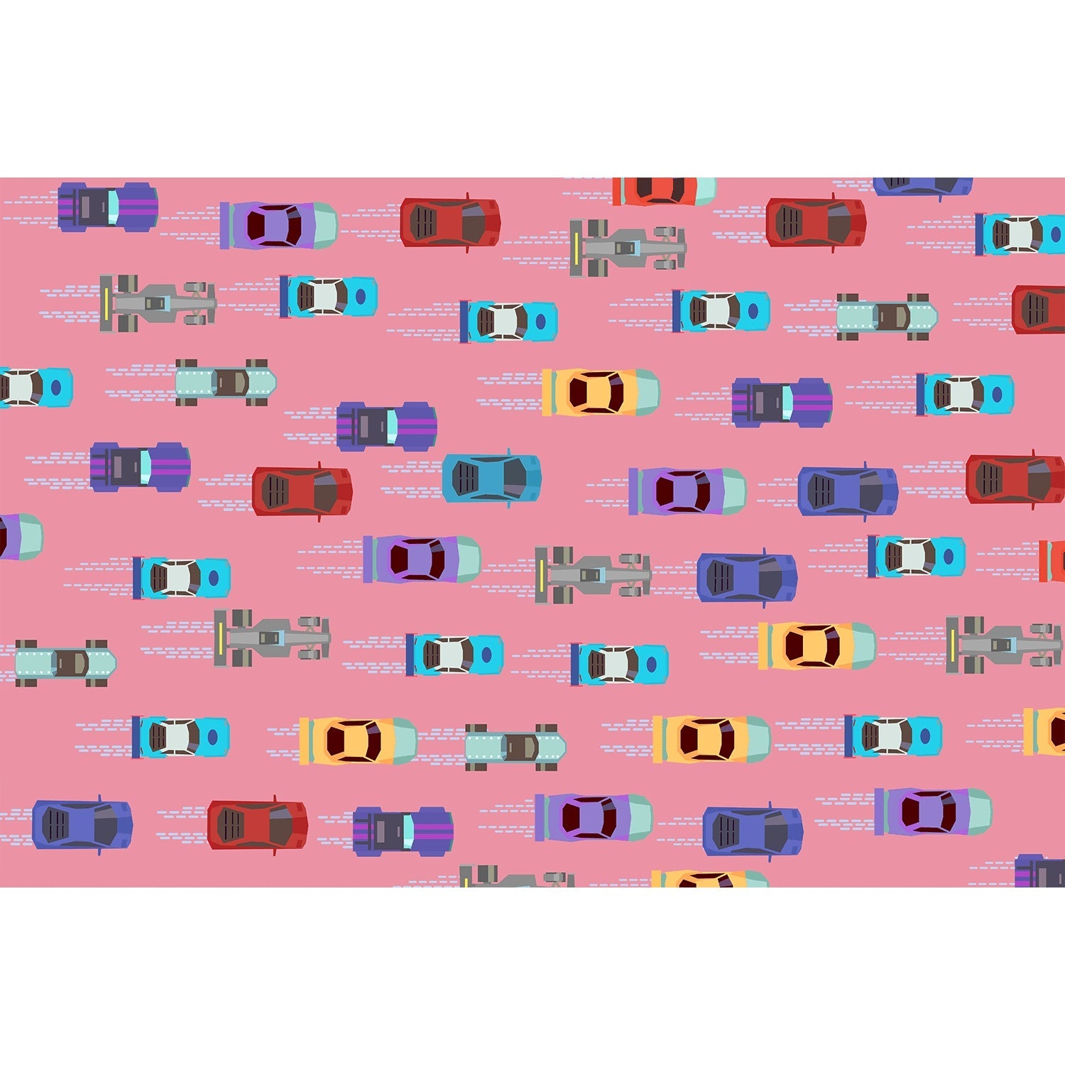 Racetrack road scene in lea - kids wallpaper mural-equal final