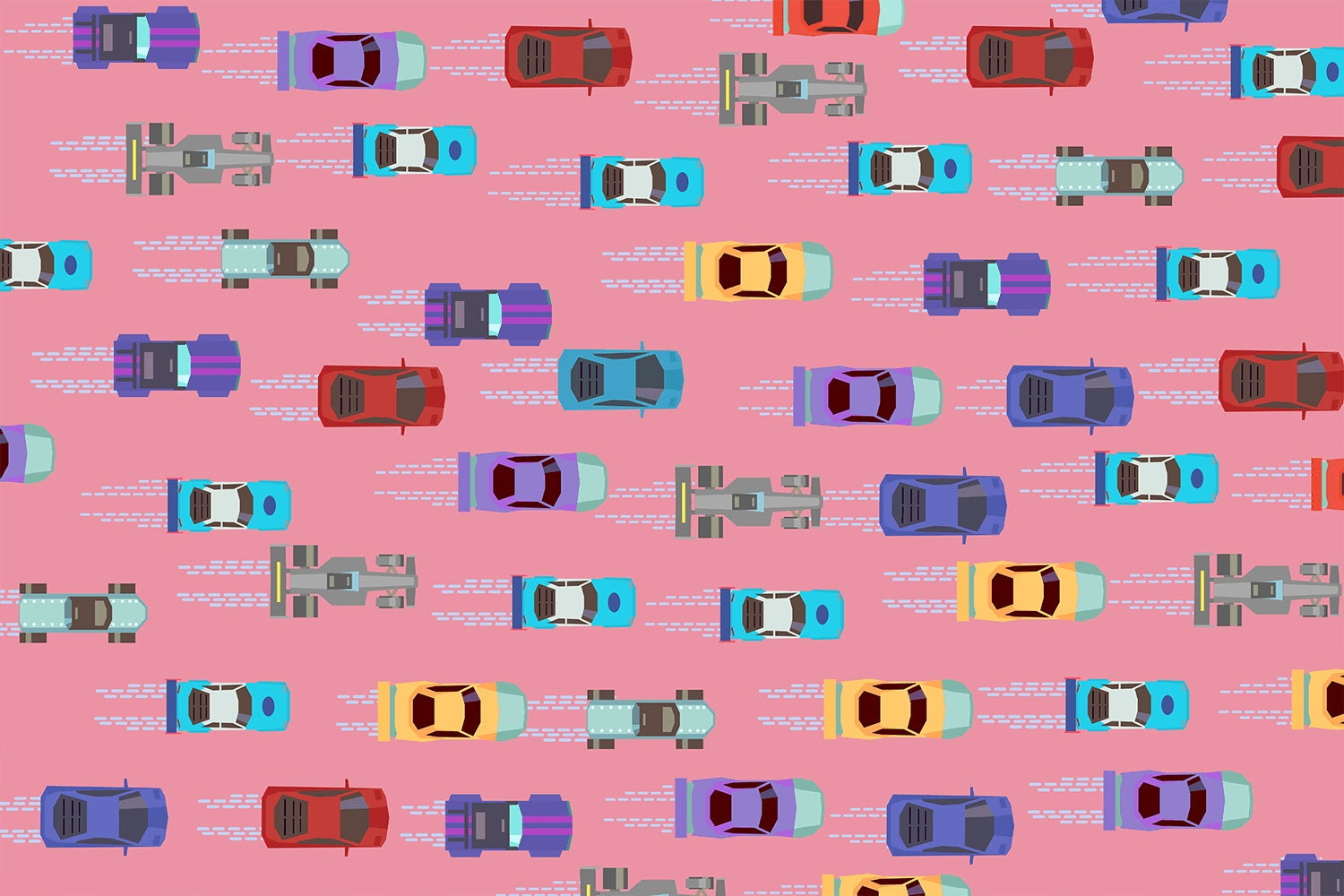 Racecar road scene in lea - kids wallpaper mural-inequal final