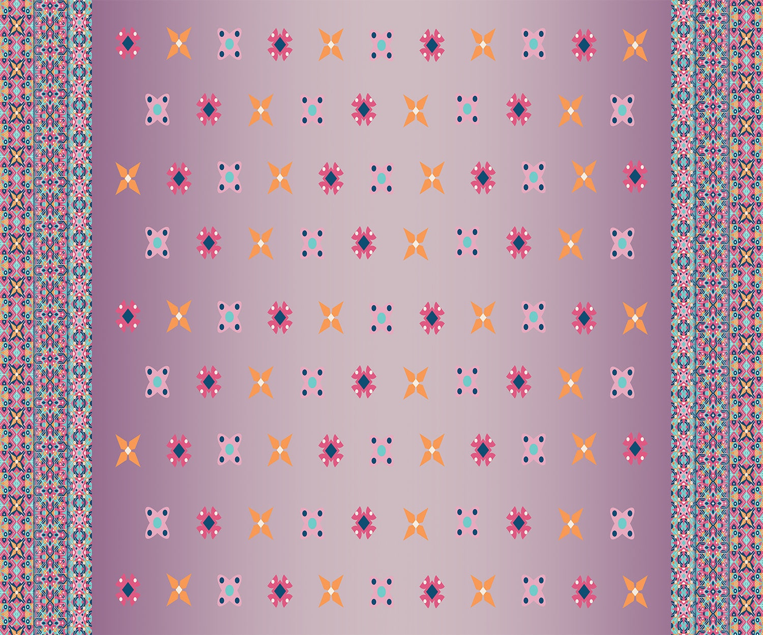 "Colorful geometric patterns in lea - "motifs" wallpaper mural-inequal final"