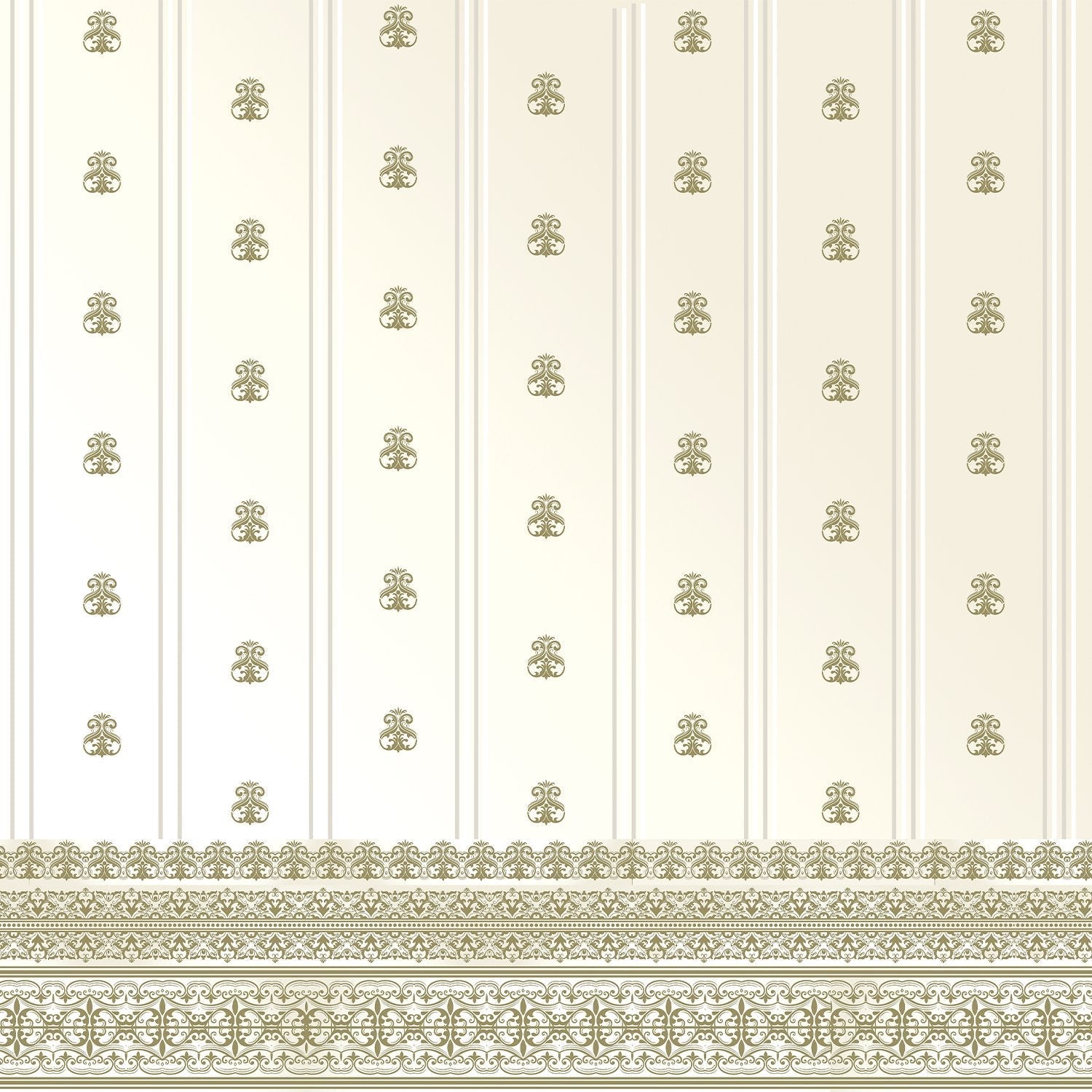 Vertical striped design with plum damask motifs and ornate border against white background - view 9 - final