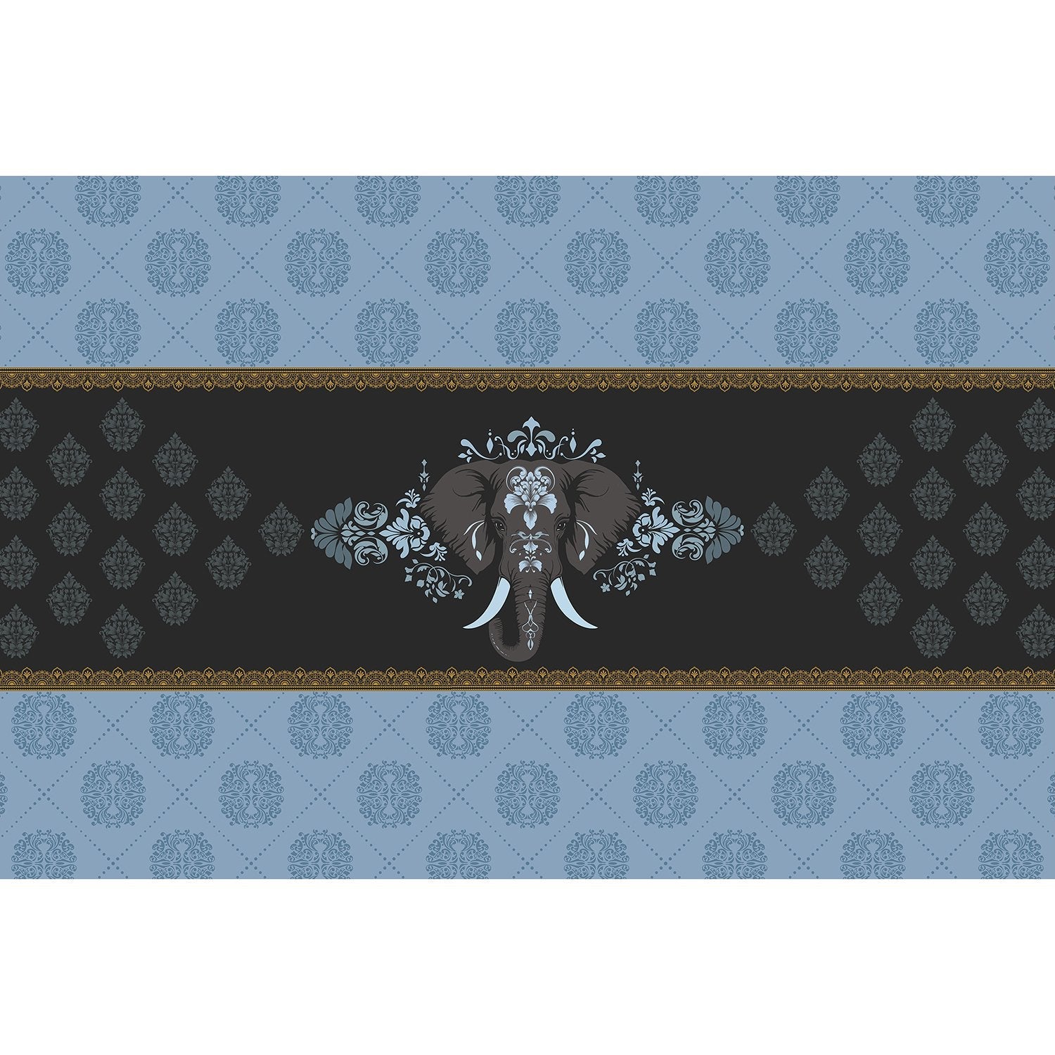 Regal elephant majesty design in lea - "royal" wallpaper mural-equal final