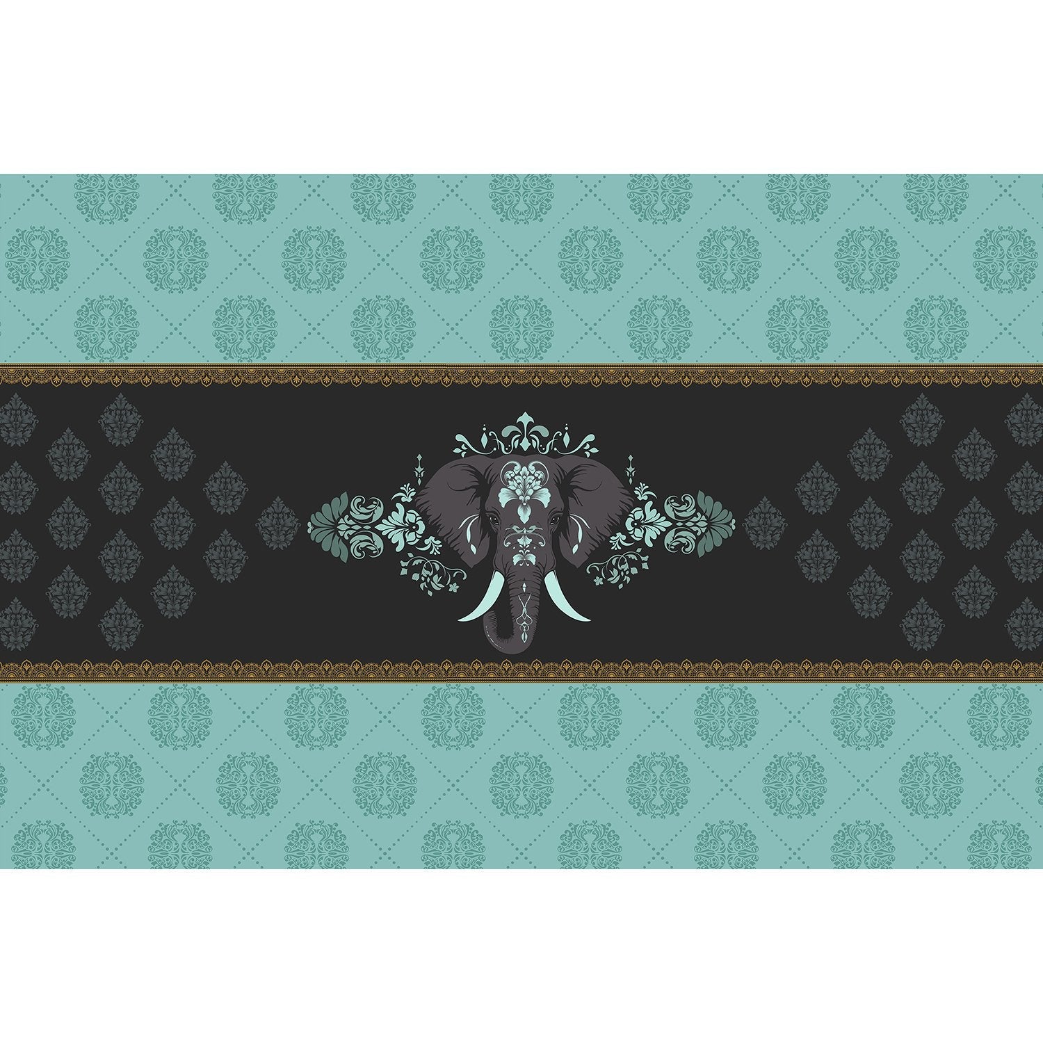 Regal elephant majesty design in lea - "royal" wallpaper mural-equal final