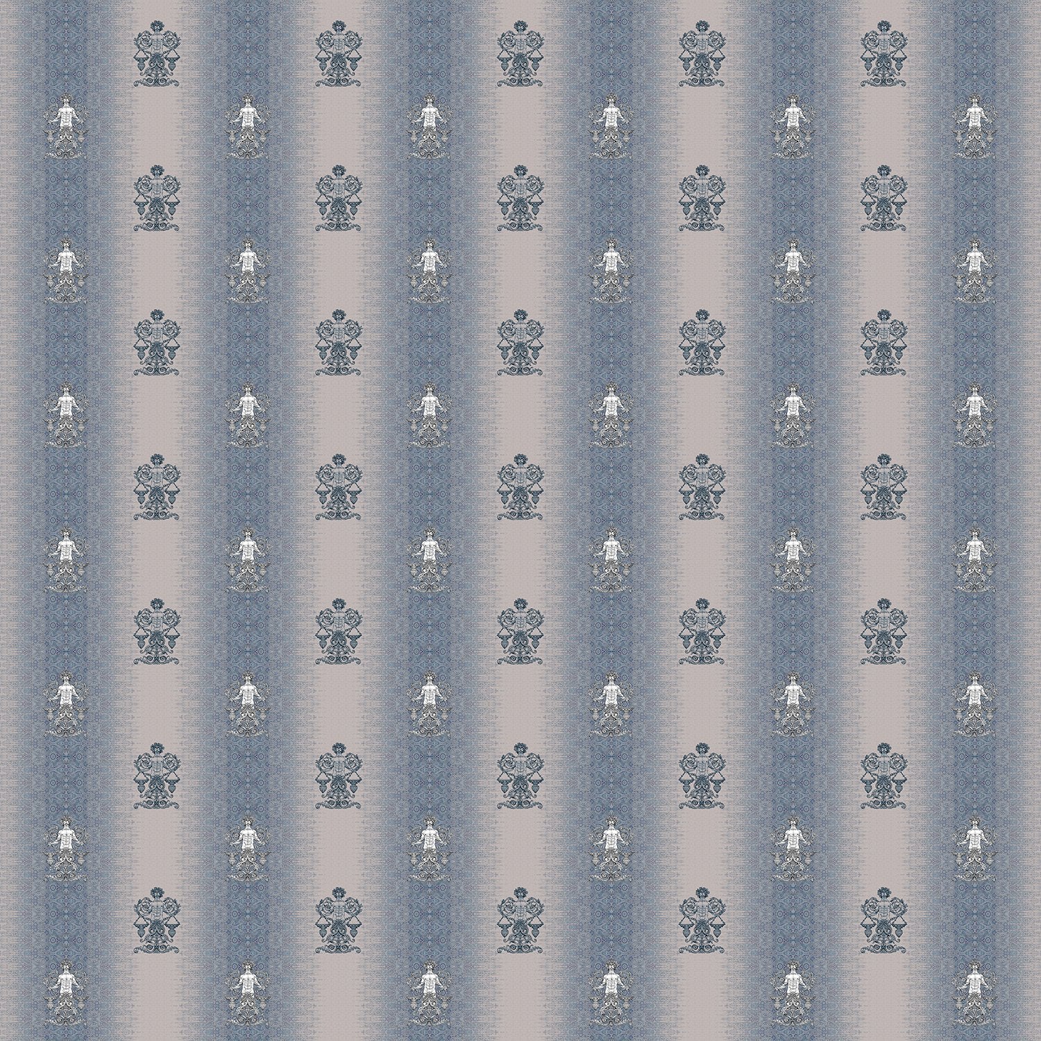 Repeating fleur de lis and crown motifs in beige and cream classical European style - view 10 - final