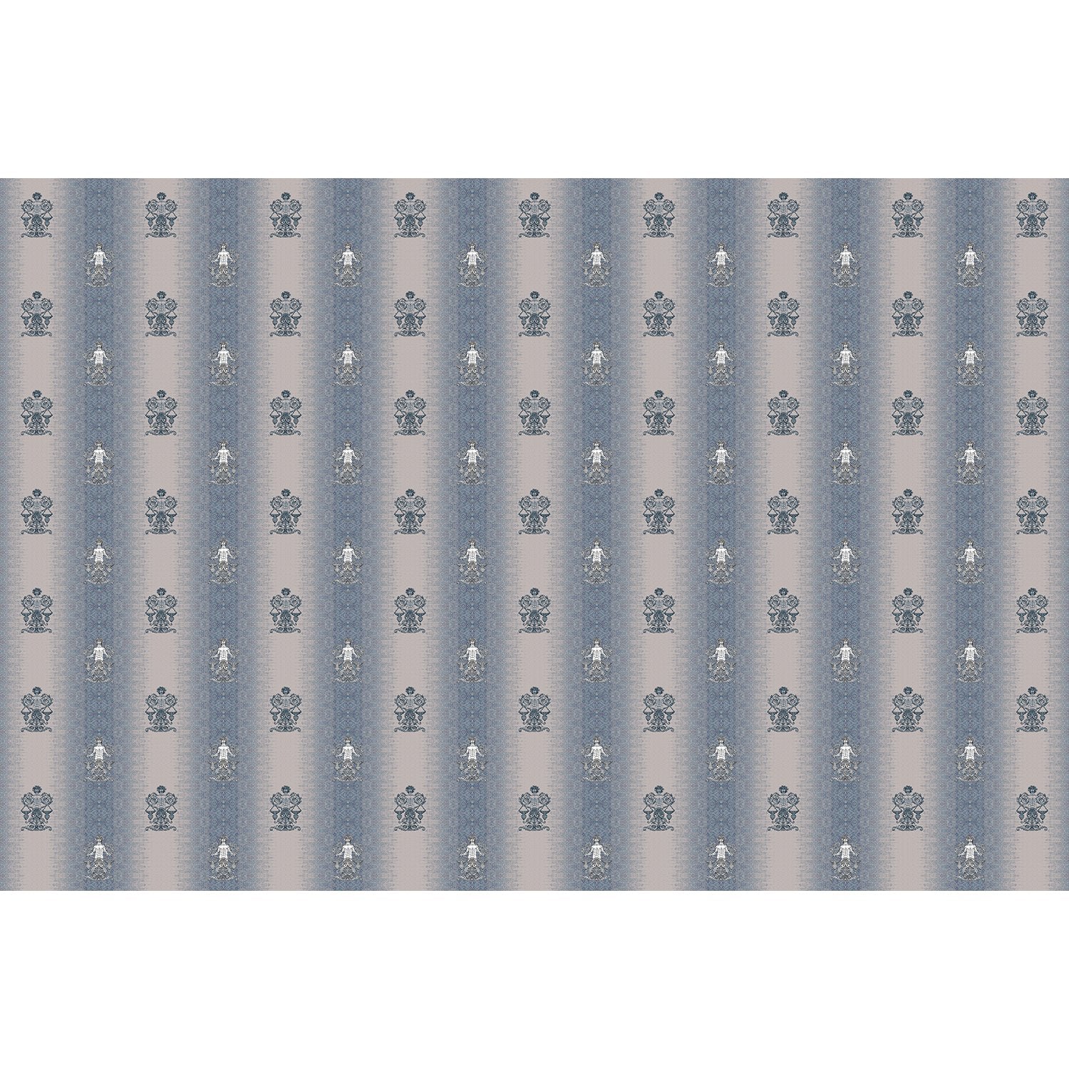 Repeating fleur de lis and crown motifs in beige and cream classical European style - view 12 - final