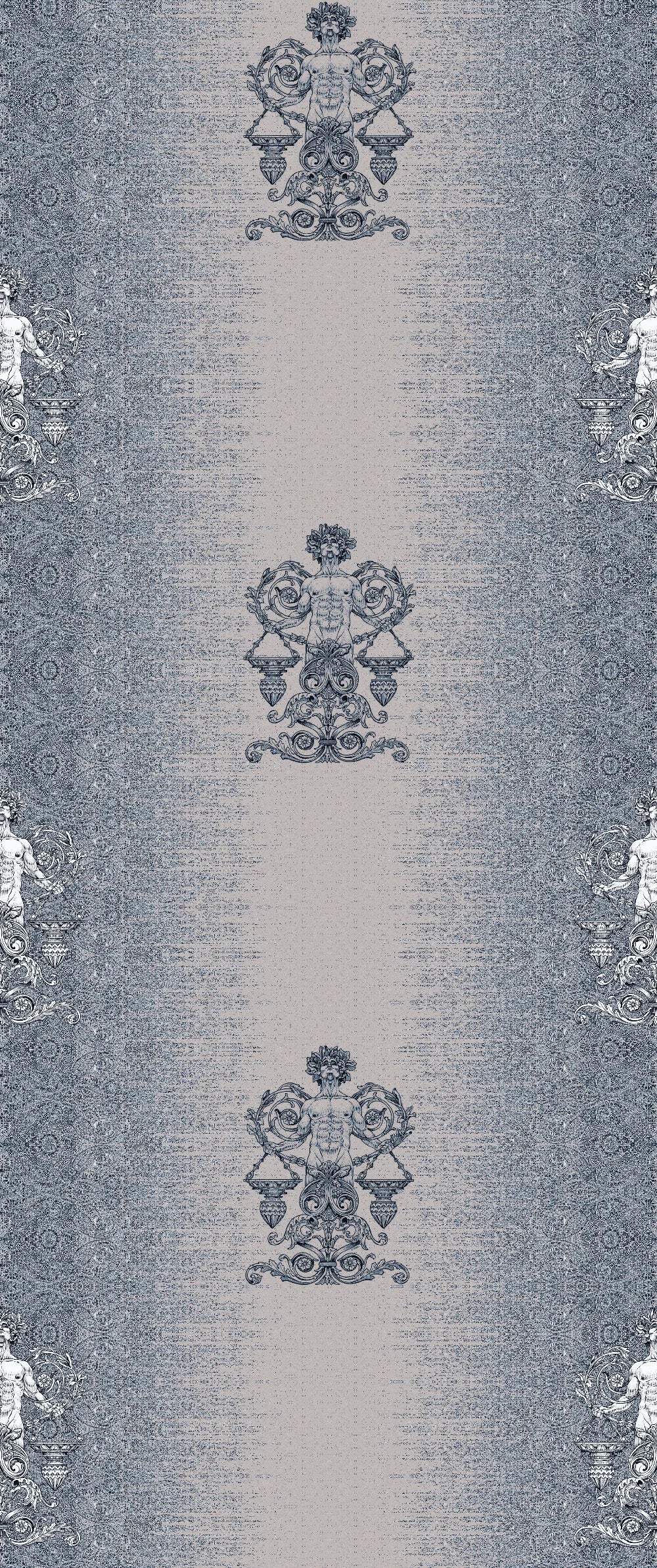 Repeating fleur de lis and crown motifs in beige and cream classical European style - view 13 - repeat-original - final