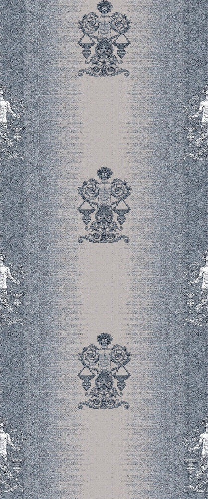 Repeating fleur de lis and crown motifs in beige and cream classical European style - view 14 - repeat-small - final