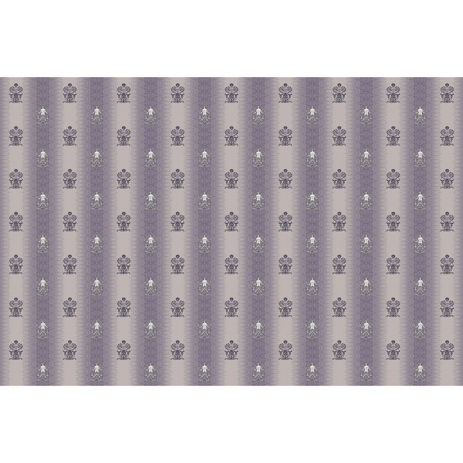 Repeating fleur de lis and crown motifs in beige and cream classical European style - view 18 - final