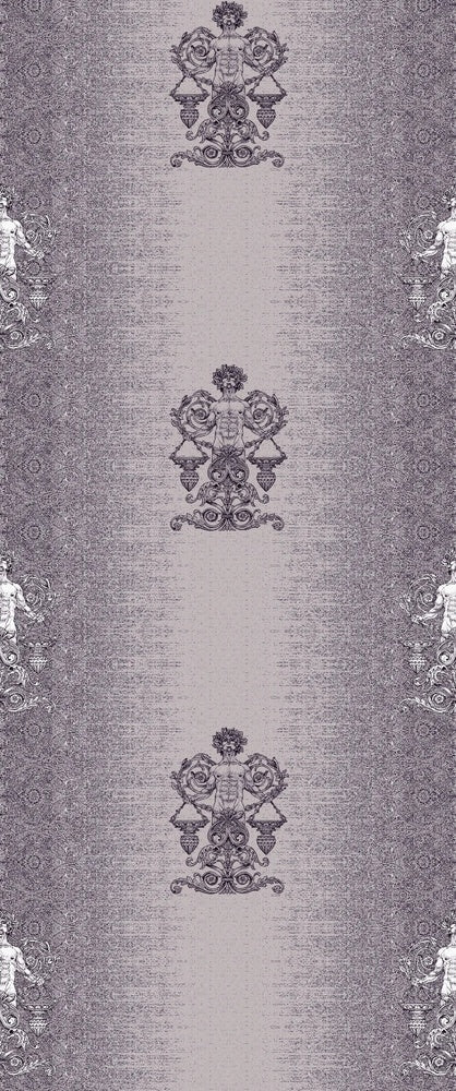 Repeating fleur de lis and crown motifs in beige and cream classical European style - view 20 - repeat-small - final