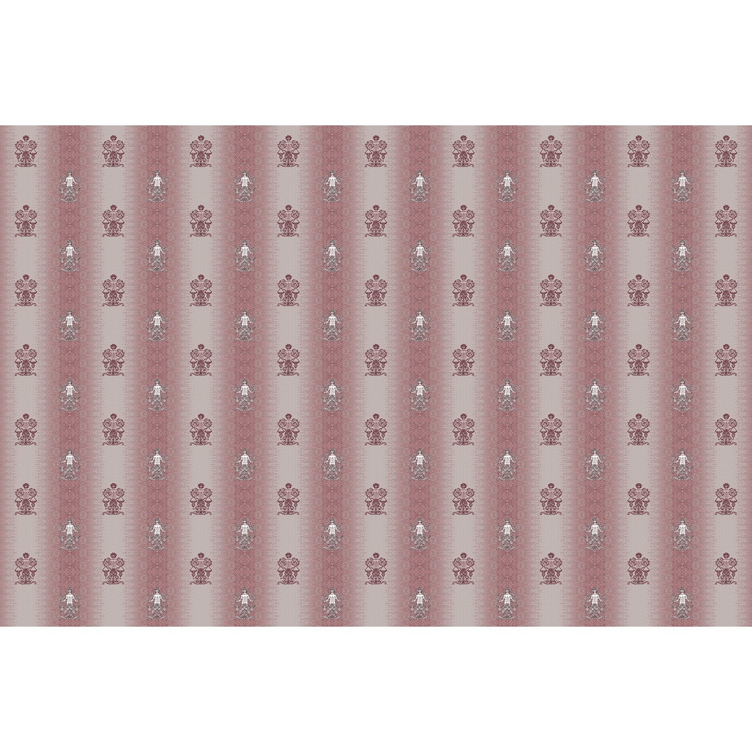 Repeating fleur de lis and crown motifs in beige and cream classical European style - view 25 - final