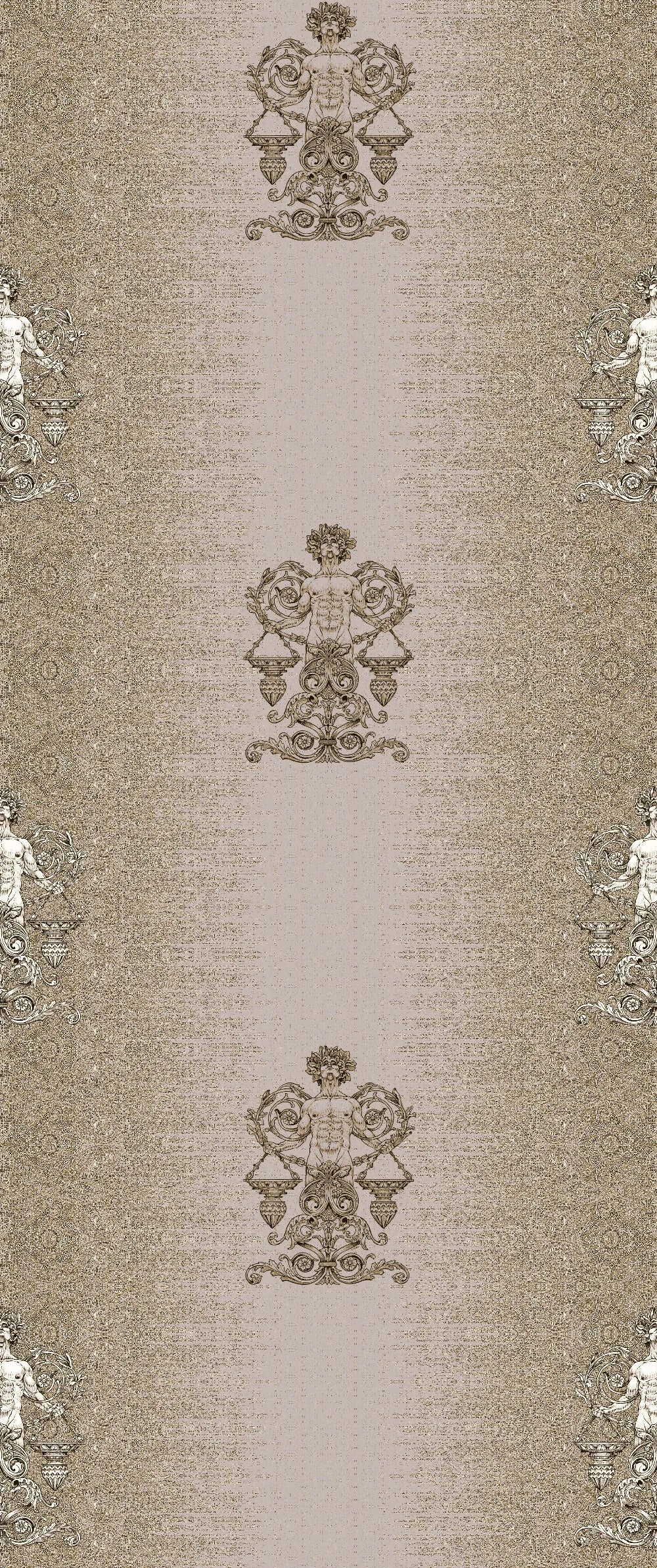 Repeating fleur de lis and crown motifs in beige and cream classical European style - view 7 - repeat-original - final