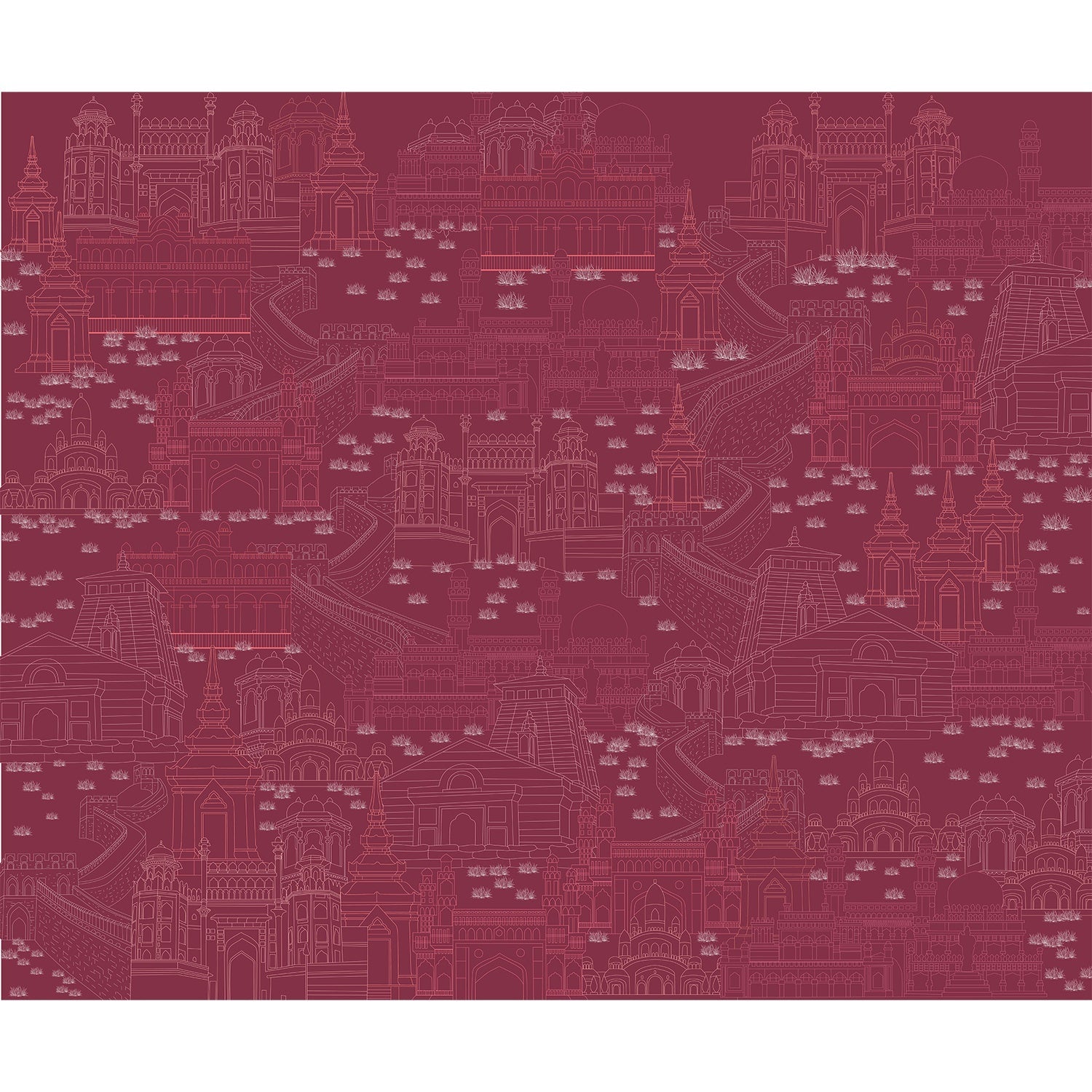 Heritage architecture fort design in lea - "royal" wallpaper mural-equal final