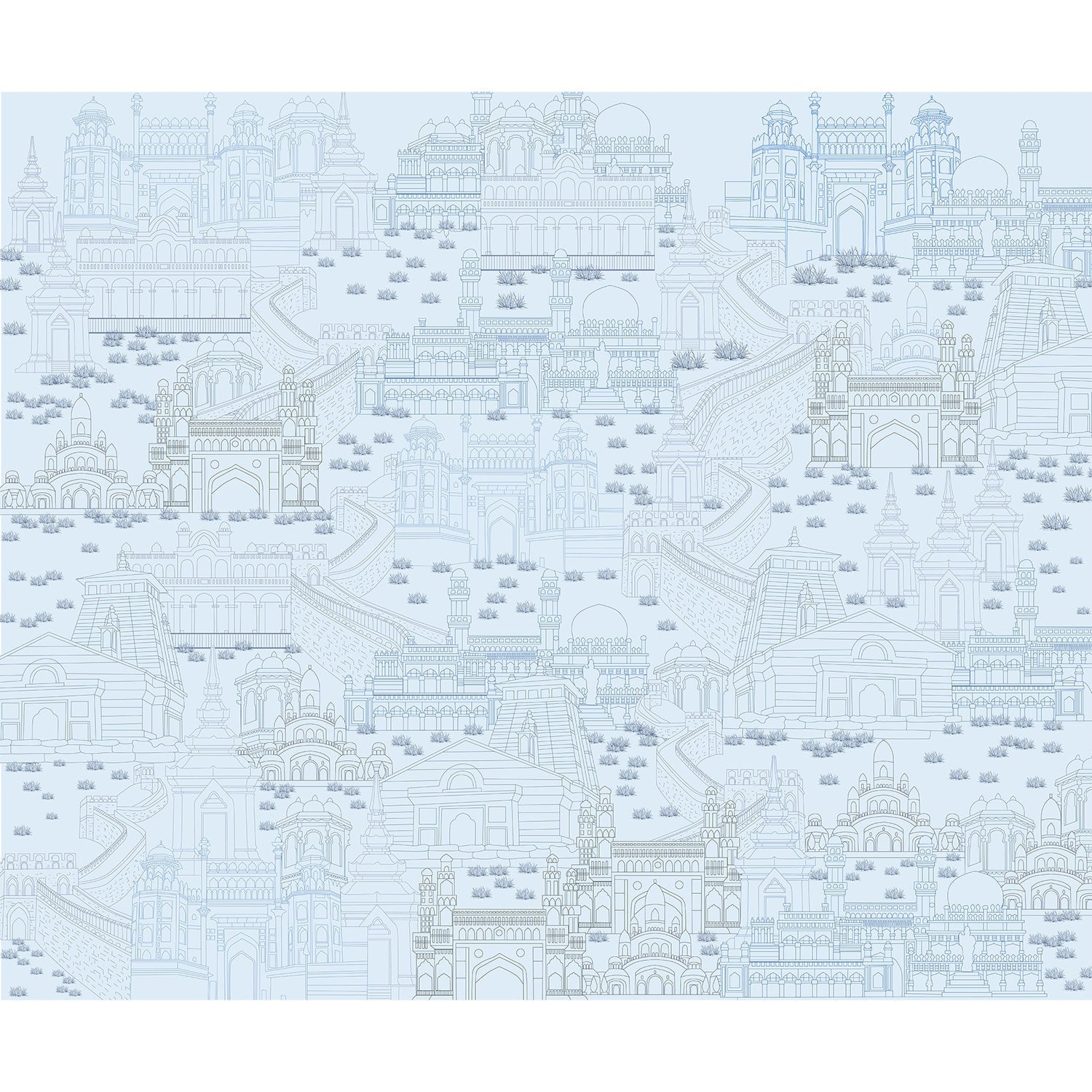 Heritage architecture fort design in lea - "royal" wallpaper mural-equal final