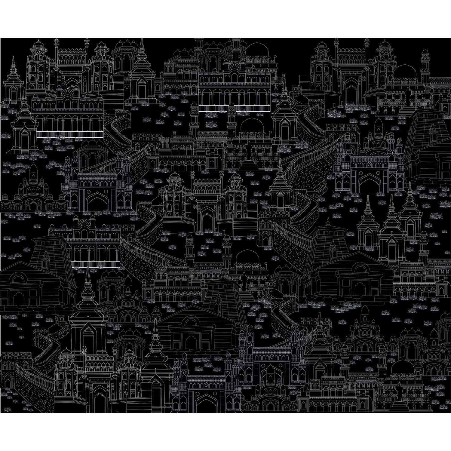 Heritage architecture fort design in lea - "royal" wallpaper mural-equal final