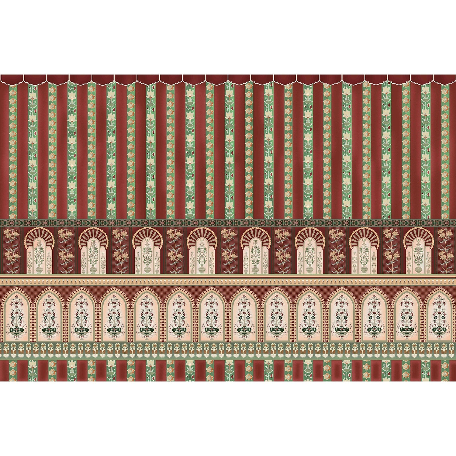 Majestic arch and stripes design in lea - "royal" wallpaper mural-equal final